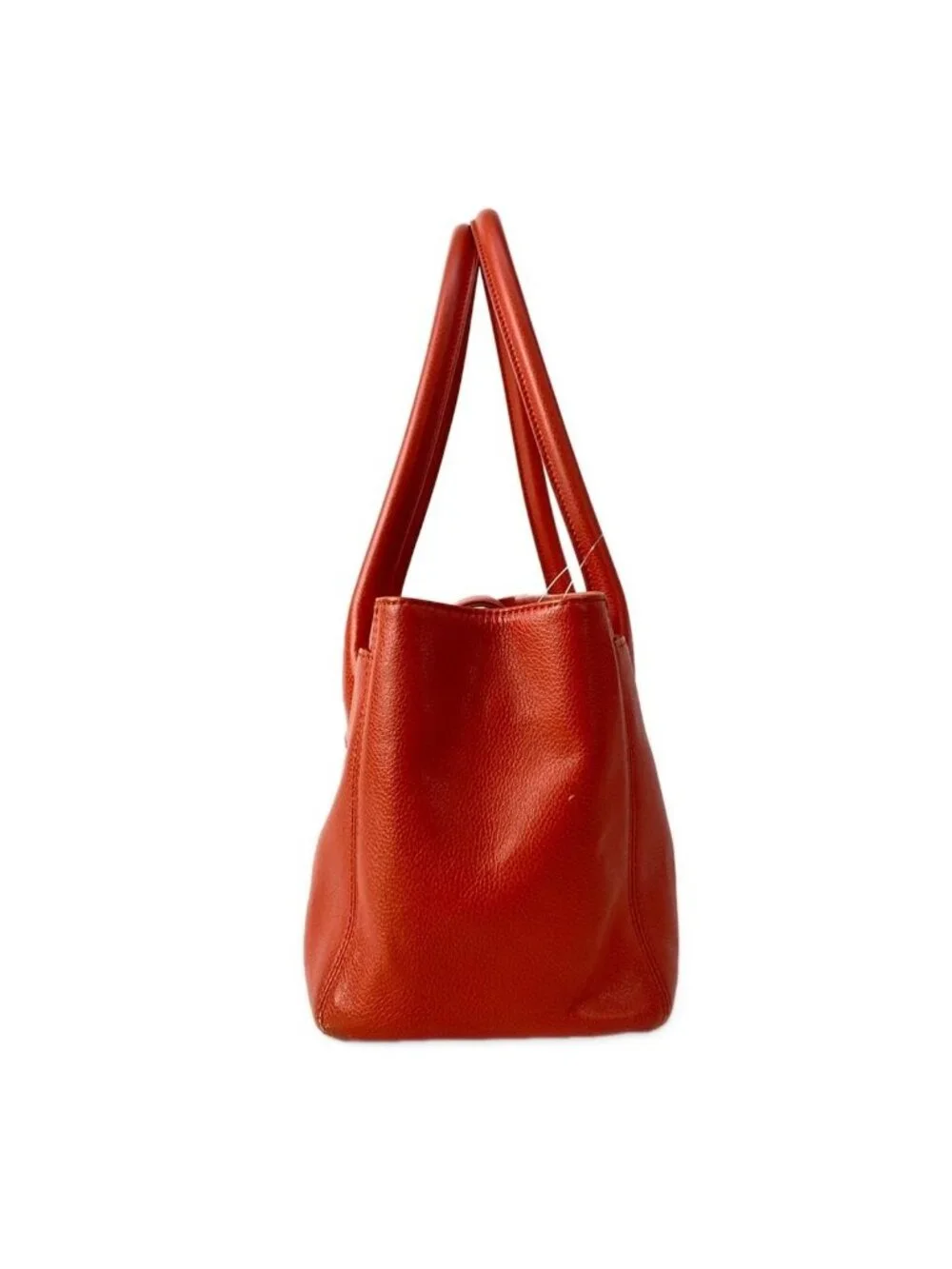 Chanel Tote Executive Line Orange Silver Leather